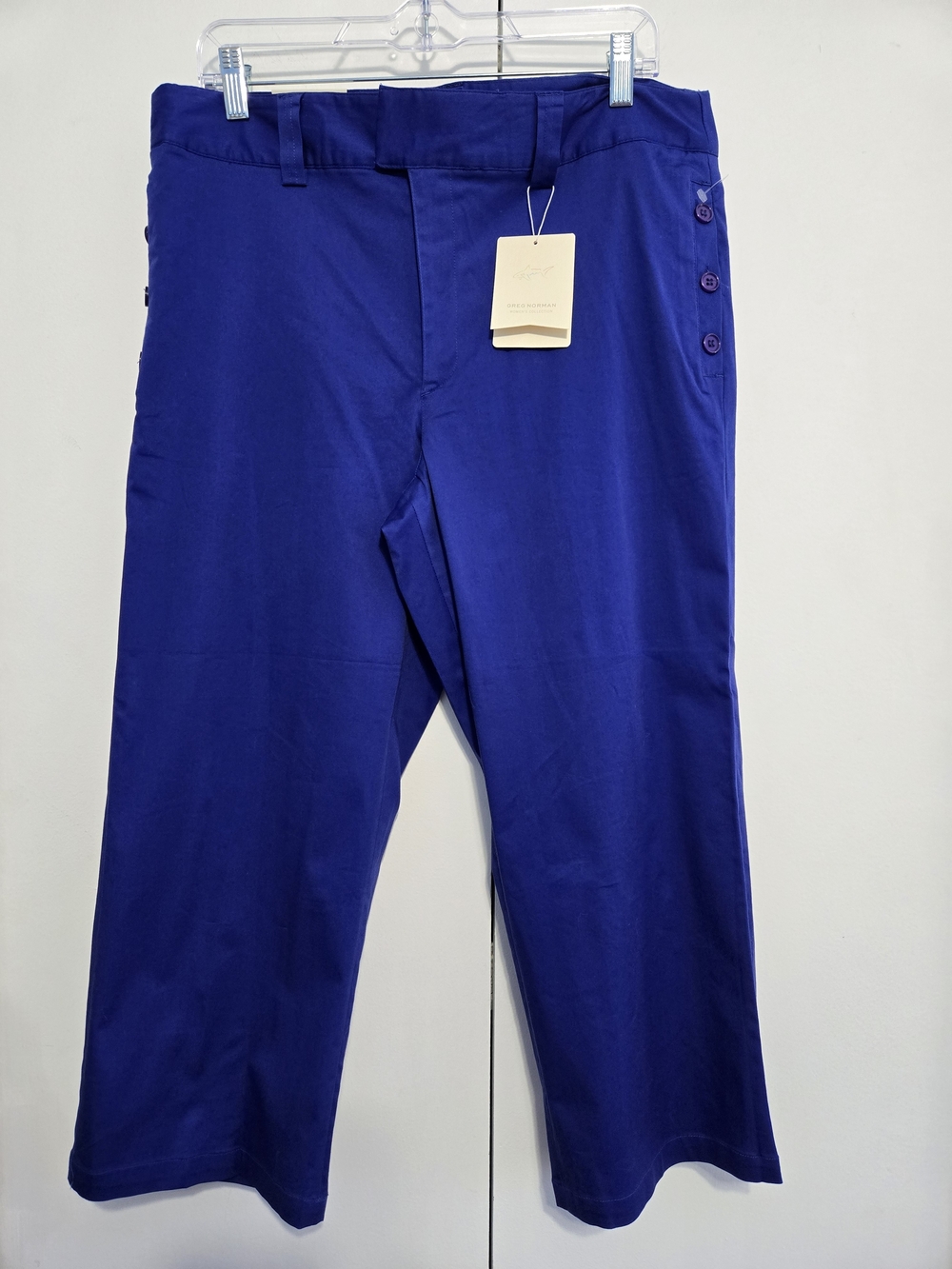 Greg Norman Women's Cropped Golf Pants Royal Blue Size‎ 14 NWT